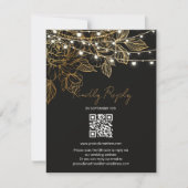 Gouden Bloemen String Lights Bruiloft RSVP Kaartje (Voorkant)