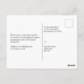 Gouden Bloemen Sympathie Begrafenis Dank u Briefkaart (Achterkant)