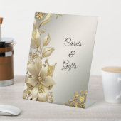 Gouden Bloemen Tafelblad Tekens Reclamebord Met Voetstuk (Insitu)