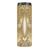 Gouden Bloemen Thermische Tumbler Thermosbeker (Achterkant)