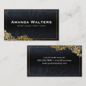 Gouden Bloemen | Topografische lijnen Achtergrond Visitekaartje (Voorkant / Achterkant)