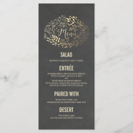 Gouden Bloemen trouwkaart Menu