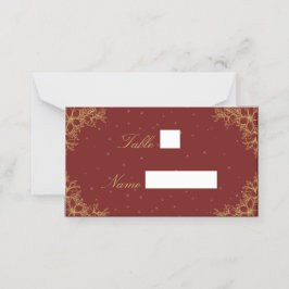 Gouden  Bloemen Trouwlocatie Place Card Plaatskaartje