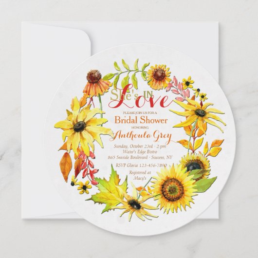 Gouden Bloemen uitnodiging (Voorkant)