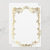 Gouden bloemen uitnodiging template (Voorkant / Achterkant)