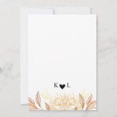 "Gouden Bloemen van de Liefde" Bruiloft Kaart (Achterkant)