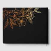 "Gouden Bloemen van de Liefde" | Zwarte bruiloft Gastenboek (Achterkant)