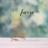 "Gouden Bloemen van Liefde" | Huwelijksgunsten Acryl Bord (Neutraal)