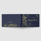 "Gouden Bloemen van Liefde" | Romantische marine b Gastenboek (Volledig)