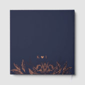 "Gouden Bloemen van Liefde" | Romantische marine b Gastenboek (Achterkant)