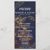 "Gouden Bloemen van Liefde" | Romantische marine b Menu (Voorkant)