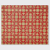 gouden bloemen, verpakkingspapier cadeaupapier (Vlak)