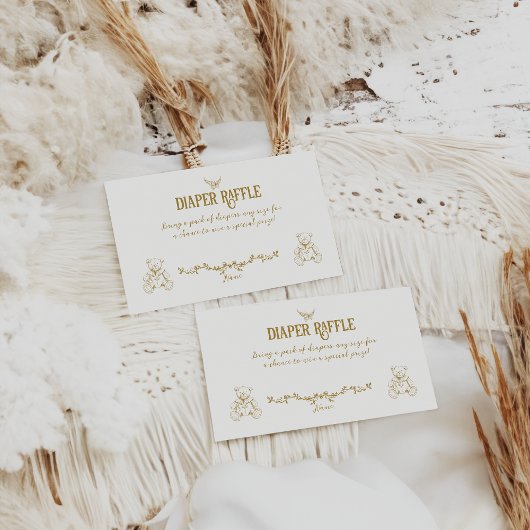 Gouden  Bloemen Verpleegster Baby showers Luier Informatiekaartje