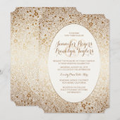 Gouden Bloemen Vintage Huwelijksuitnodigingen Kaart (Voorkant / Achterkant)