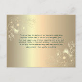 Gouden Bloemen Vrijgezellenfeest Dank u kaart (Achterkant)