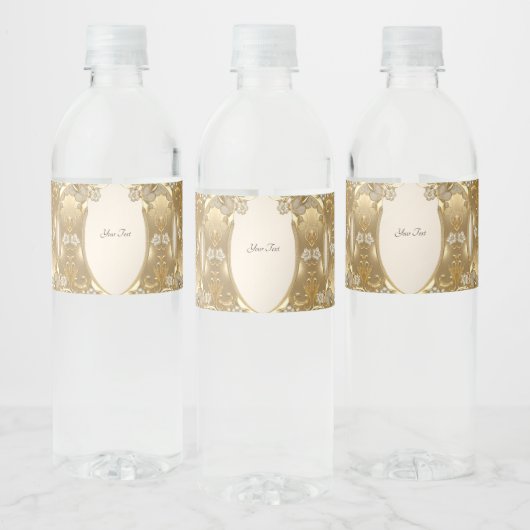 Gouden  Bloemen Water Fles Label Waterfles Etiket (Flessen)