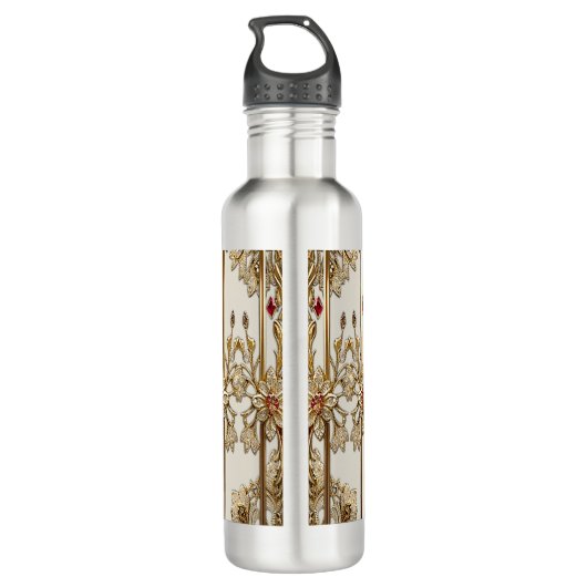 Gouden  Bloemen Waterfles (Achterkant)