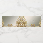 Gouden Bloemen Waterfles Etiket (Enkel label)