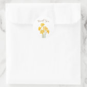 gouden bloemen waterverf klassieke ronde sticker (Tas)