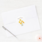 gouden bloemen waterverf klassieke ronde sticker (Envelop)