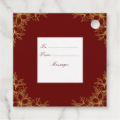 Gouden  Bloemen Wedding Favoriet Labels (Achterkant)