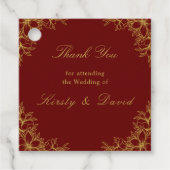 Gouden Bloemen Wedding Favoriet Labels (Voorkant)