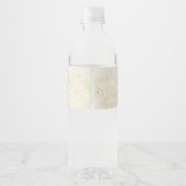 Gouden Bloemen Wedding Water Fles Label Waterfles Etiket (Achterkant)