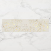 Gouden Bloemen Wedding Water Fles Label Waterfles Etiket (Enkel label)