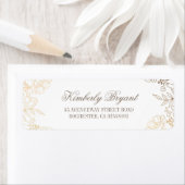 Gouden Bloemen  Wit Bruiloft Etiket (Insitu)