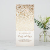 Gouden Bloemen  Witte Trouwprogramma's Programmakaart (Staand voorkant)