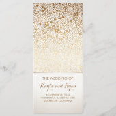 Gouden Bloemen  Witte Trouwprogramma's Programmakaart (Voorkant)