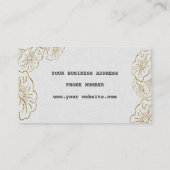 Gouden Bloemen Witte Visitekaartjes Custom Monogra (Achterkant)