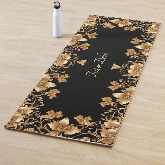 Gouden Bloemen Yoga Mat (In situ)