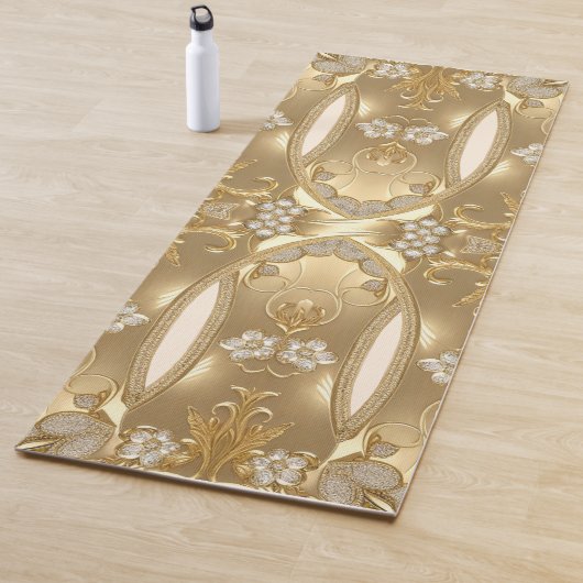 Gouden  Bloemen Yoga Mat (In situ)