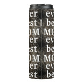 Gouden Bloemen Zwart Modern MAMA | beste moeder oo Thermosbeker (Achterkant)