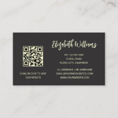 Gouden Bloemen Zwart Visitekaartje (Achterkant)