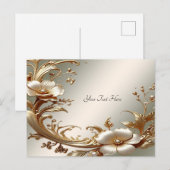Gouden bloemenansichtkaart briefkaart (Voorkant / Achterkant)