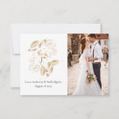 Gouden bloemenbedankkaart bedankkaart (Voorkant)