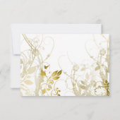 Gouden bloemenbedankkaart bedankkaart (Achterkant)