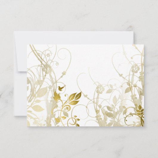 Gouden bloemenbedankkaart bedankkaart (Achterkant)