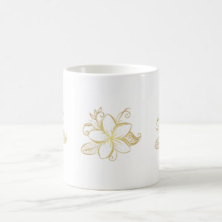 Gouden bloemenbeker koffiemok