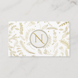 Gouden Bloemenblaadjes Landelijke Bruiloft Botanis Visitekaartje