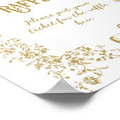 Gouden  Bloemenboog Beren Baby showers luier Poster (Hoek)