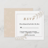 gouden bloemenbruiloft RSVP-Kaart Kaart (Voorkant / Achterkant)