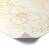  gouden bloemenbruiloft welkomstbord poster (Hoek)
