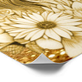 Gouden Bloemendesign Rendier Vakantieposter Poster (Hoek)