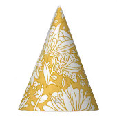 Gouden bloemendoodle, abstract handgetekend feesthoedjes (Links)