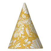 Gouden bloemendoodle, abstract handgetekend feesthoedjes (Rechts)