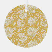 Gouden bloemendoodle, abstract handgetekend glas ornament (Achterkant)