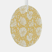 Gouden bloemendoodle, abstract handgetekend glas ornament (Voorkant Rechts)